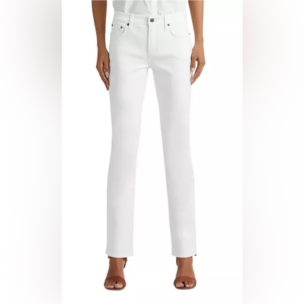 Lauren Ralph Lauren Mid Rise Straight Jeans in White